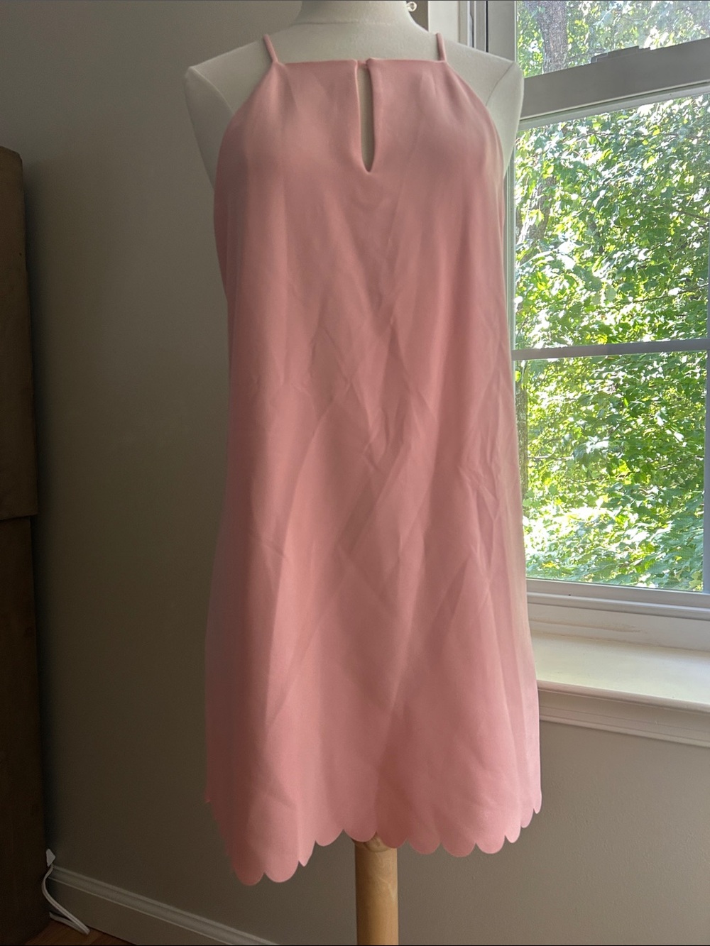 cooper & ella Blush Pink Scallop-Hem Mini Dress